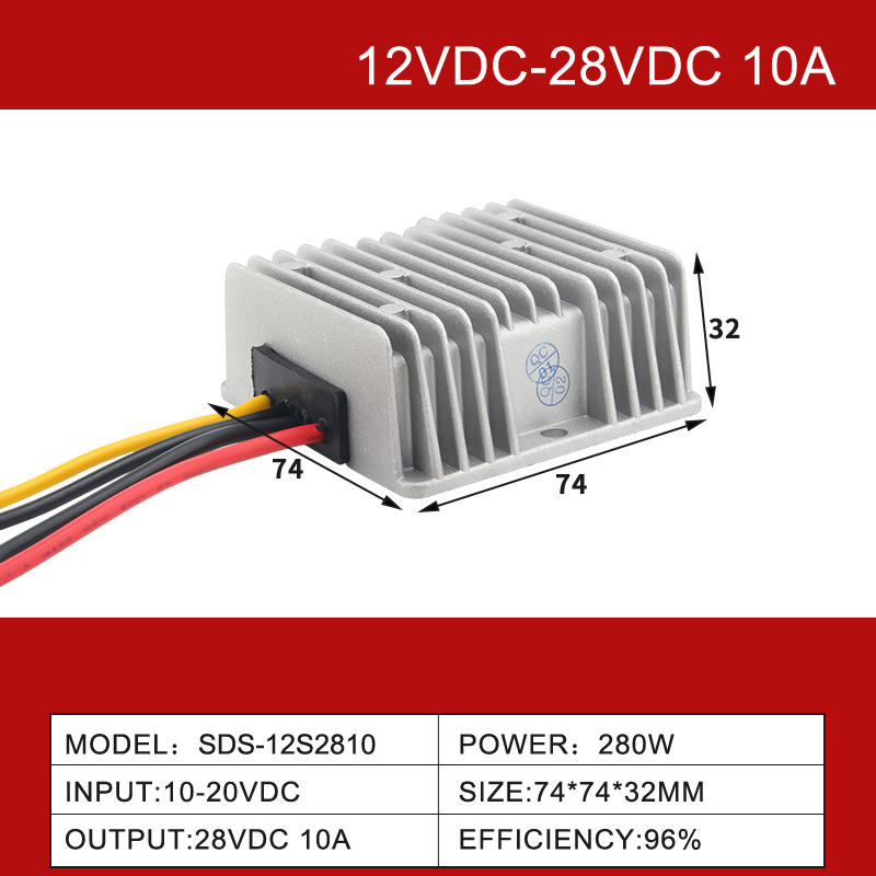 12VDC go 28VDC 3A go 40A Uiscedh&iacute;onach Aschur Aonair Neamh-aonraithe DC-DC Tiontaire do Charr
