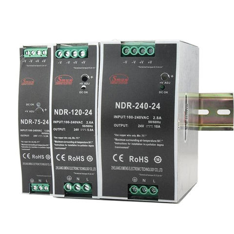 NDR Series 75W hanggang 480W Single Output Din Rail Mounting Switching Power Supply