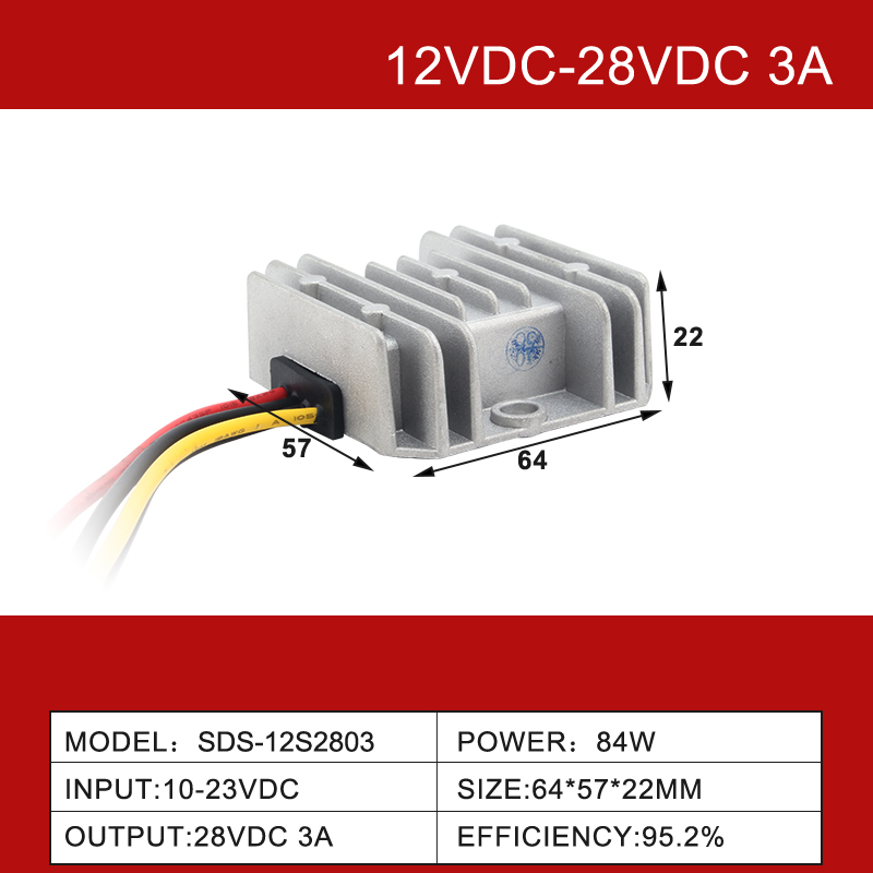 12VDC go 28VDC 3A go 40A Uiscedh&iacute;onach Aschur Aonair Neamh-aonraithe DC-DC Tiontaire do Charr